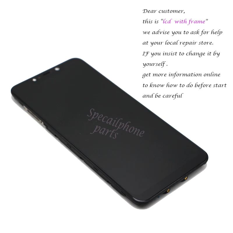 ЖК дисплей и дигитайзер сенсорного экрана в сборе с рамкой для Xiaomi Mi Pocophone F1