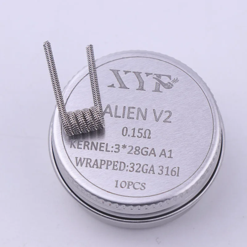 Новинка XYF 10 шт./лот предварительно собранная катушка Clapton витая ALIEN V2 clapton