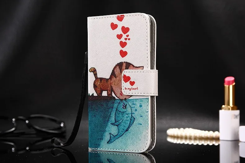 Cat kissing fish UMIDIGI A5 Pro Кожаный флип-чехол UMIDIGI F1 Play из искусственной кожи с отделениями для карт чехол для телефона UMIDIGI S3 Pro Сумка UMIDIGI power - Цвет: Cat kissing fish