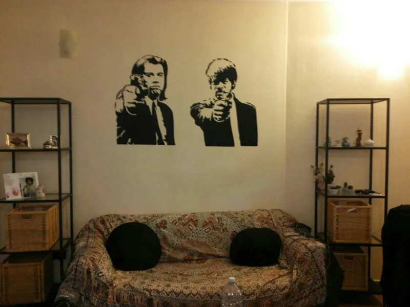 

New arrival Banksy Pulp Fiction Wall Sticker Living Room Home Decor Bedroom Decoration Modern Decal