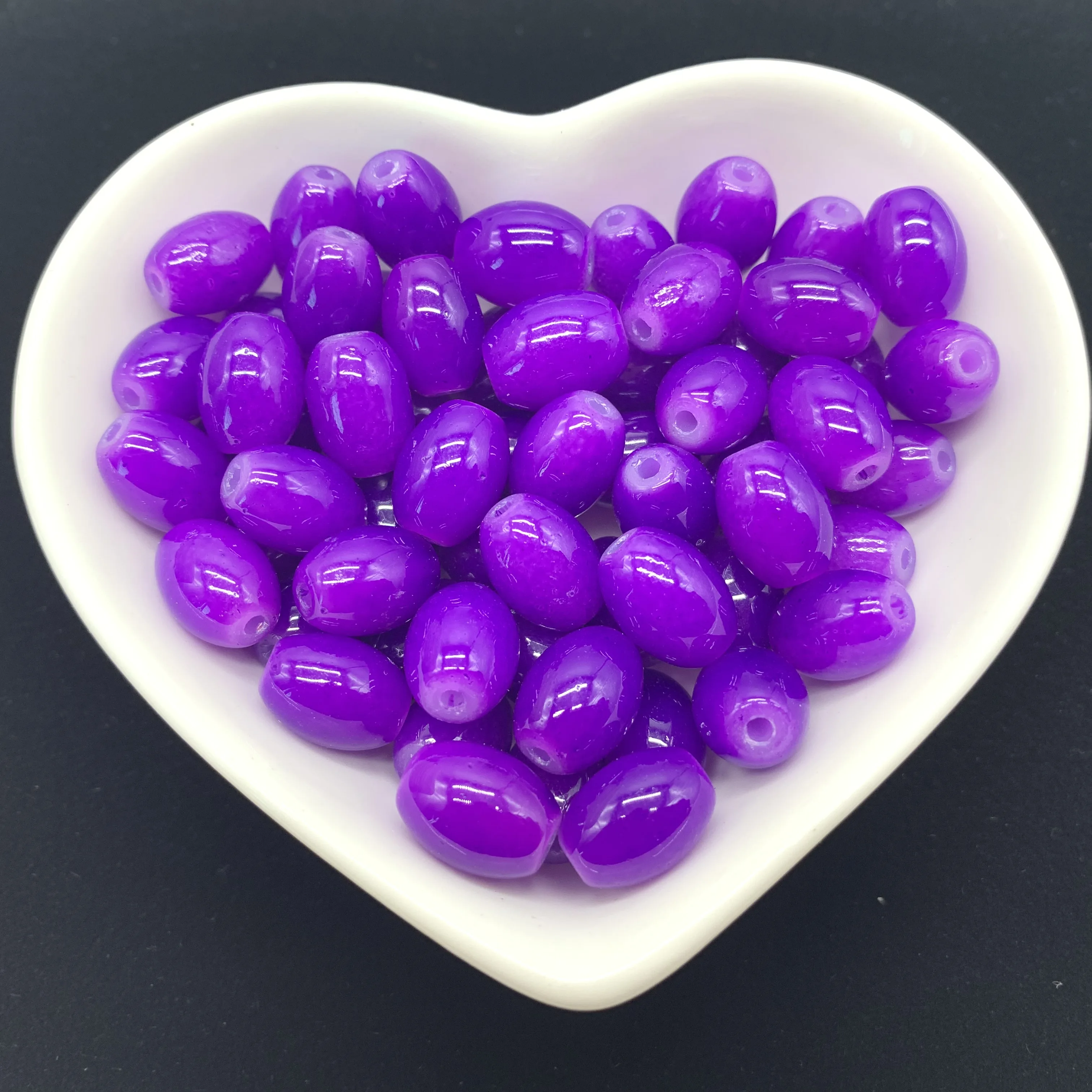 

Wholesale 4x6/ 6x8 8x11mm Oval Rugby Glass Beads Pattern Spacer Loose Jewelry DIY Bracelet Necklace (18Colors)