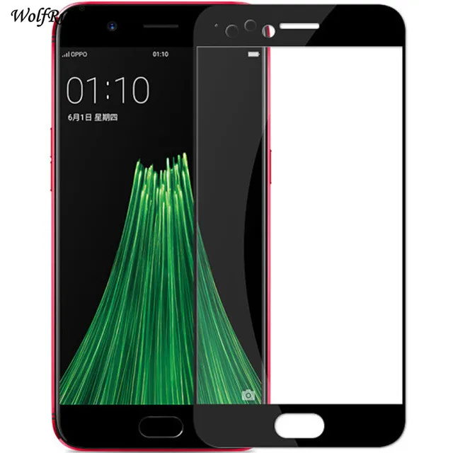 Protector de pantalla OPPO R11 Plus, vidrio templado para OPPO R11 Plus, vidrio de cobertura completa, pel&iacute;cula WolfRule, 2 uds.-0