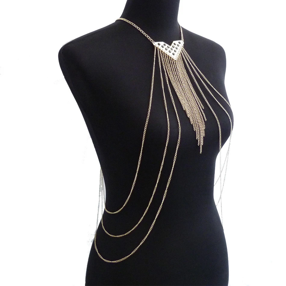 Модная Геометрическая треугольная металлическая подвеска кисточка золотого