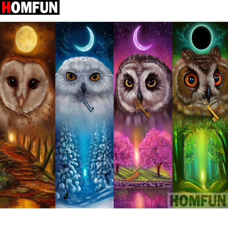 HOMFUN 3D алмазов картина &quotс рисунком Совы из мультфильма&quot Сделай Сам Полный