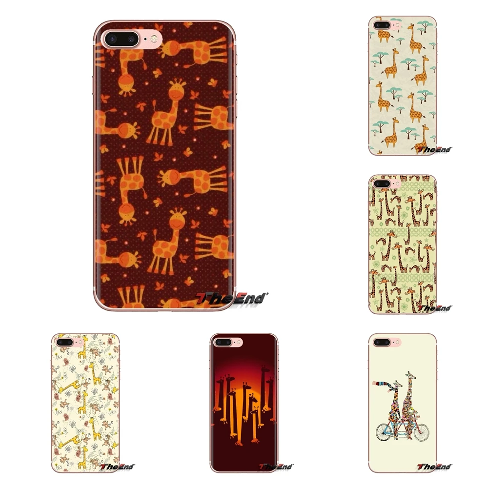 TPU Transparent Shell Cover Giraffe Pattern Collage Art Print For Samsung Galaxy A3 A5 A7 A9 A8 Star A6 Plus 2018 2015 2016 2017 |