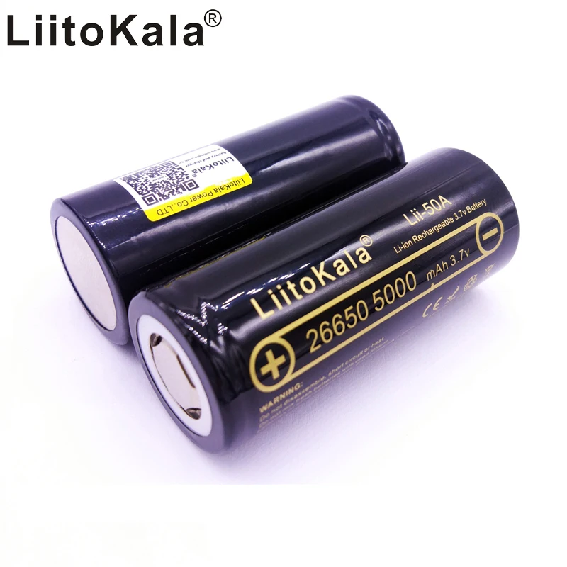 Аккумуляторная батарея для фонарика HK LiitoKala Lii 50A 26650 5000mah 3.7v 20A|Перезаряжаемые