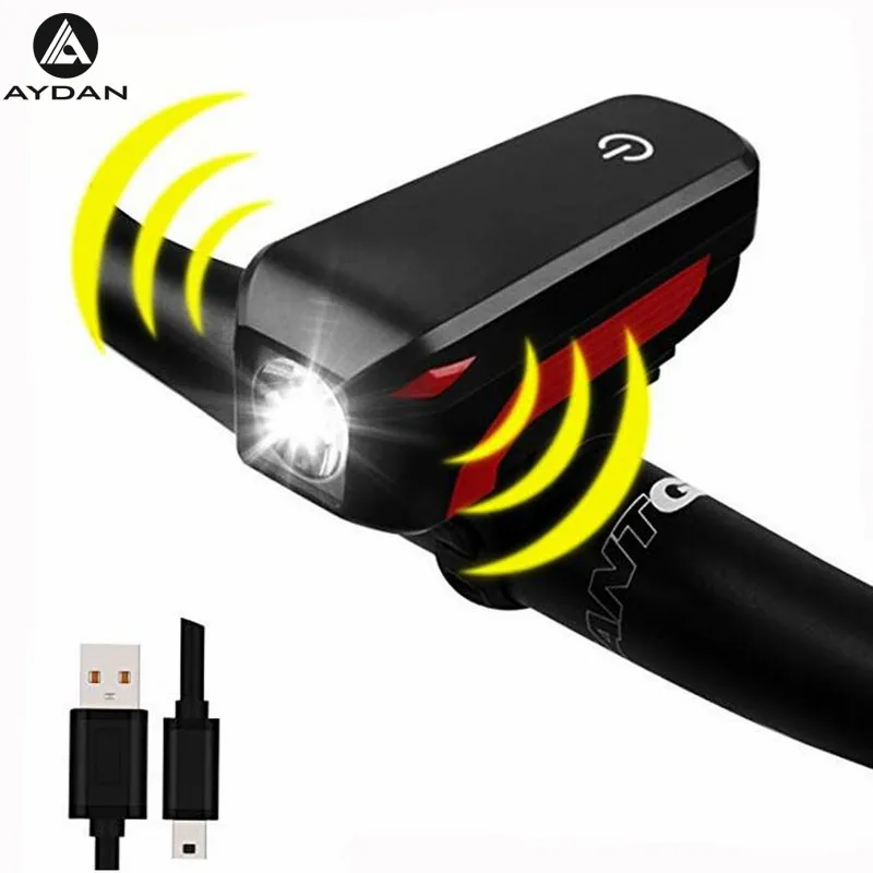AYDAN 2 в 1 велосипедный фонарь USB Перезаряжаемый Водонепроницаемый 350 люмен