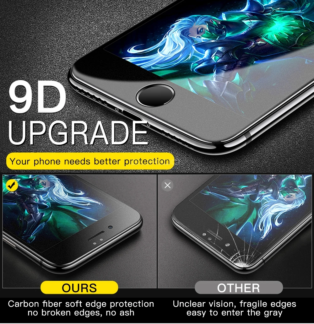 Матовое матовое полное покрытие закаленное стекло для iphone 6s 6 7 8 Plus X XR защита от