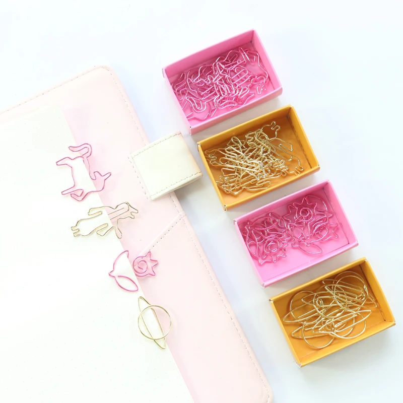 Domikee креативные милые золотые розовые офисные и школьные металлические зажимы