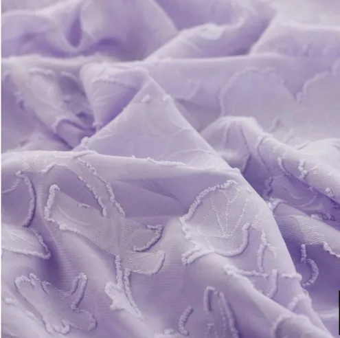 purple Стиль элегантный шелковистый сгоревший жаккард с цветами шифон тканевые с принтом шифон марлевой материал летнее платье Материал аксессуары D603 - Цвет: purple