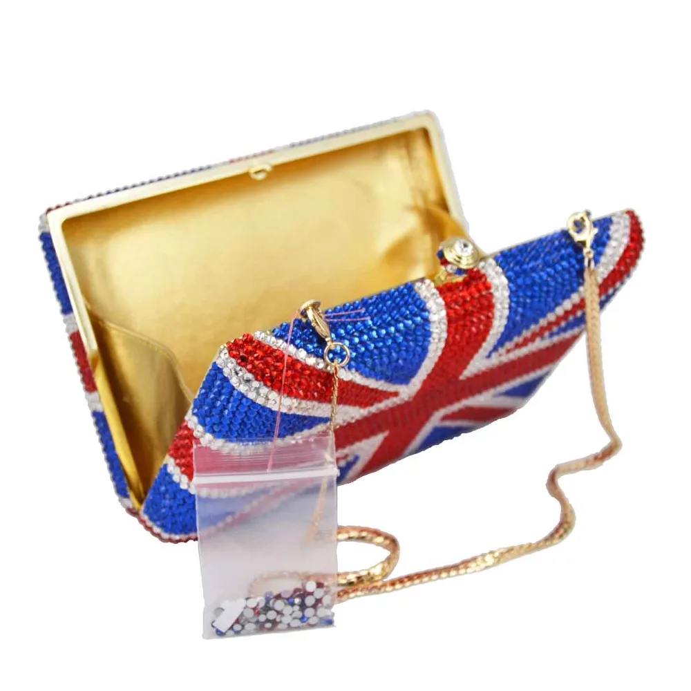 Роскошная сумка с кристаллами ручной работы union jack модные дизайнерские вечерние