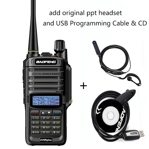 add headset and CD UV-9R плюс высокая мощность обновленная версия baofeng uv-9R двухстороннее радио УКВ УВЧ СВ радиостанция рация baofeng uv 9R плюс - Цвет: add headset and CD