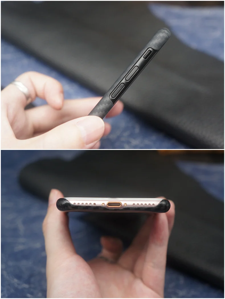 Ультра тонкий чехол из настоящего углеродного волокна для iPhone 7 8 plus, чехол, чехол s