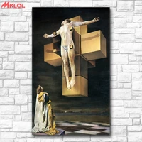salvador dali crucifixion corpus hypercubus paiting home decor on canvas modern wall art canvas print poster canvas painting