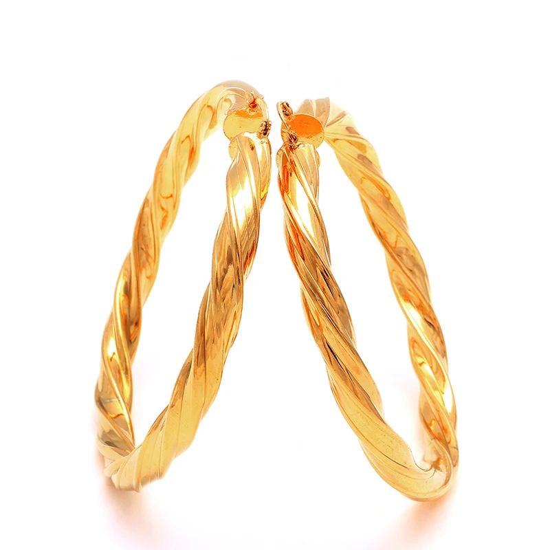 Ethlyn серьги обруч для женщин полые 76 мм Мода Jewely Золотые Большие круглые серьги вечерние африканские/Ближний Восток свадебный подарок