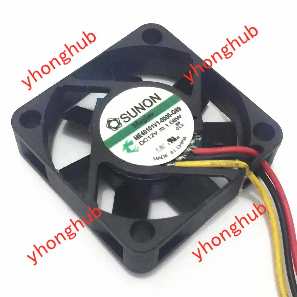 Вентилятор охлаждения сервера SUNON ME40101V1-0000-G99, 12 В постоянного тока, 1,08 Вт, 3-проводной, 40x40x10 мм
