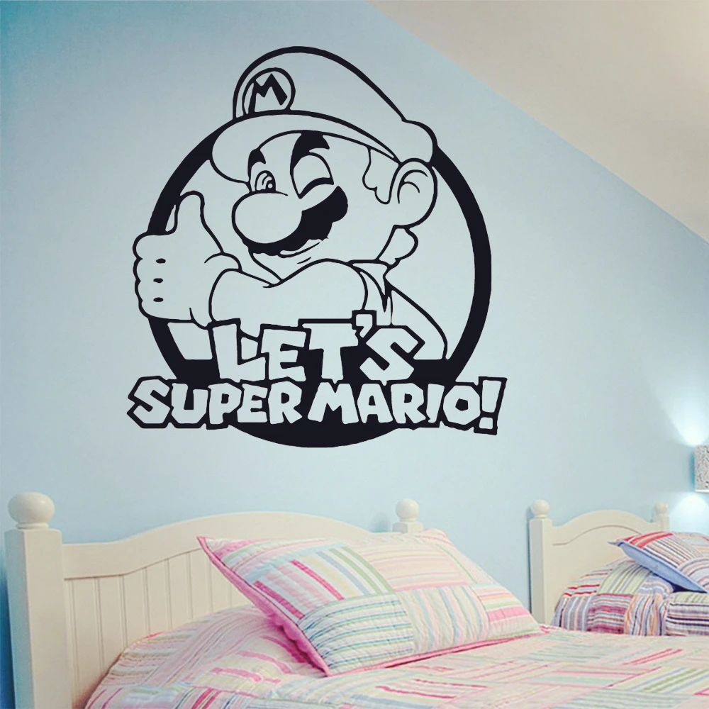 

Free Shipping Super Mario Wall Stickers Lover Gameroom Decoration Wall Decal Removable Vinyl Art Sticker Home Decor
