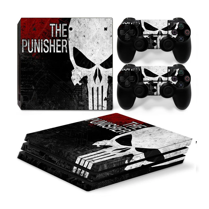 Виниловая наклейка в виде черепа для консоли PS4 Pro + на 2 контроллера игровых
