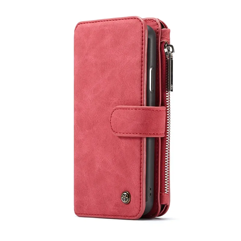 Red Кошелек чехол для телефона для samsung Note10+ 9 8 S10 e 5g S9 S8 plus S7 Edge Coque роскошный кожаный Fundas Etui Чехлы аксессуары сумка - Цвет: Red