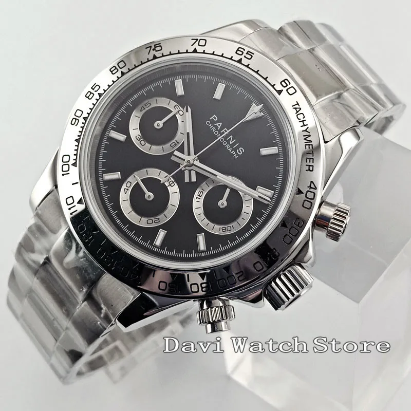 39mm Black Dial Stainless Steel Sliver Band Automatic Mens Watch 2690 | Наручные часы