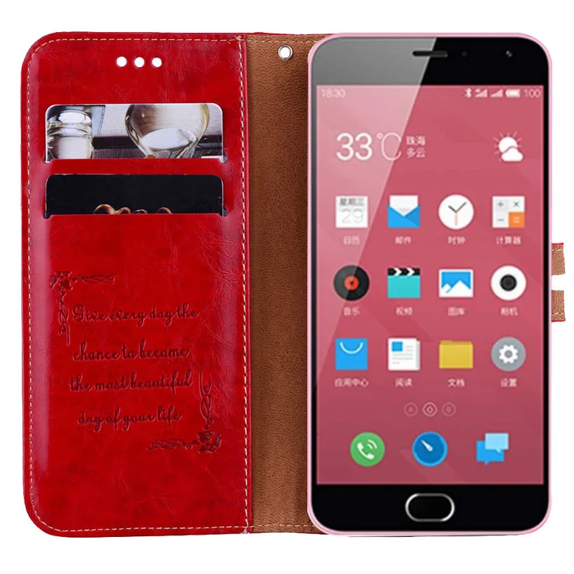 Роскошный нескользящий Чехол-бумажник из искусственной кожи для Meizu m2 mini 5 0 &quot