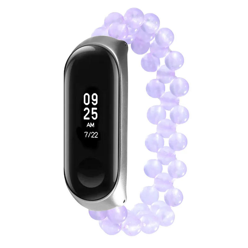 Браслет с бусинами для Xiaomi Mi Band 3 Смарт часы и чехол расширенный ремешок черный