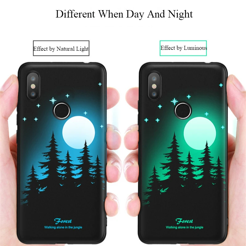 3D Touch Luminous Case for Redmi S2 MI 8 Soft Silicone Light Glow Pattern Full Back Cover Xiaomi 8SE/Mi 5X/Mi 6X |