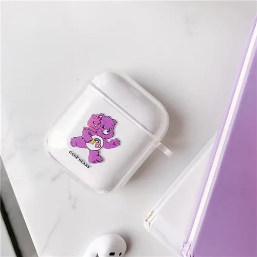 c Медведь bluetooth гарнитура Защитная крышка для apple airpods Care Bears Мягкий силиконовый чехол беспроводные наушники зарядки кожи - Цвет: c
