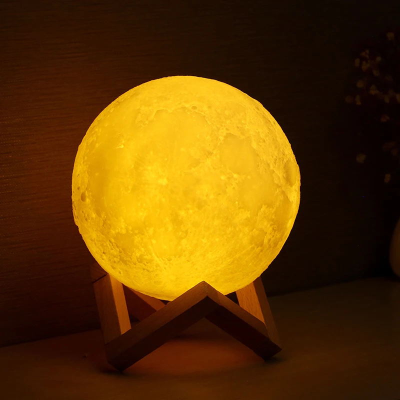 

24cm Big Moon lamp USB holiday atmosphere decorative sleeping table lamp Touch Bedside kids baby light creative gift chargeable