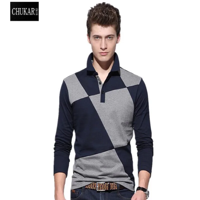 Кеклик птица Повседневное рубашки поло Для мужчин моды с длинными рукавами бренд