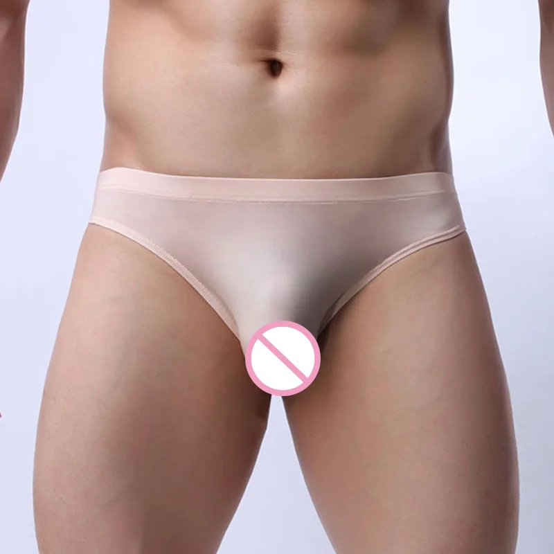 Мужские трусы брифы с U образным выпуклым мешочком черные гладкие дышащие