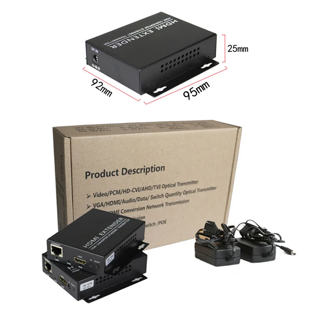 Premium HDMI Extenders/Converters, 1080P HDMI over Cat5e/Cat 6 UTP Cable RJ45 LAN Ethernet 120M (395ft.) Transmitter Receiver