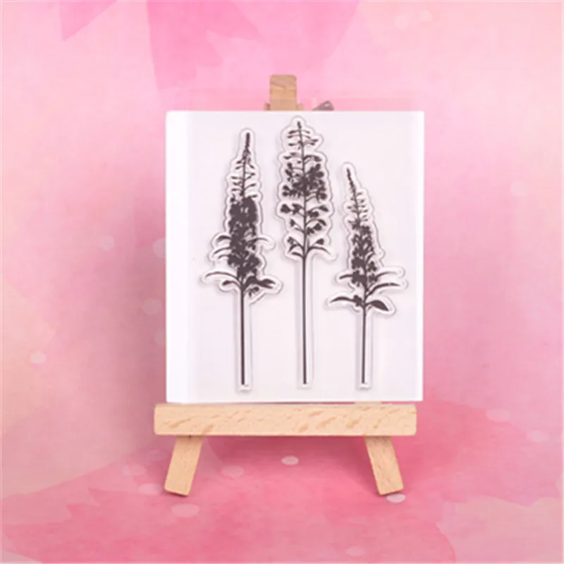 Лавандовый прозрачный силиконовый штамп/печать для DIY скрапбукинга/фотоальбом