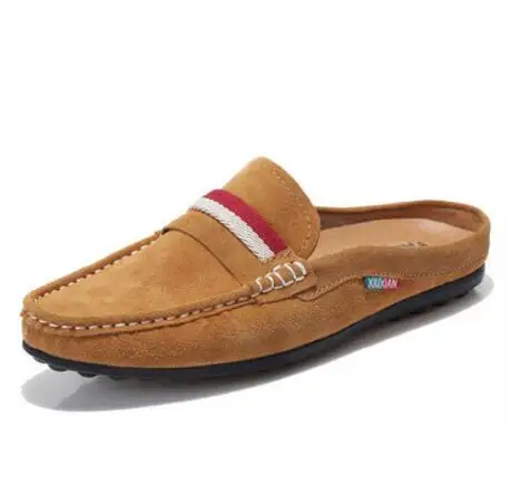 0 Men's breathable leather summer men's shoes lazy half sandals without trailing drag trampoline free shipping #122 | Обувь