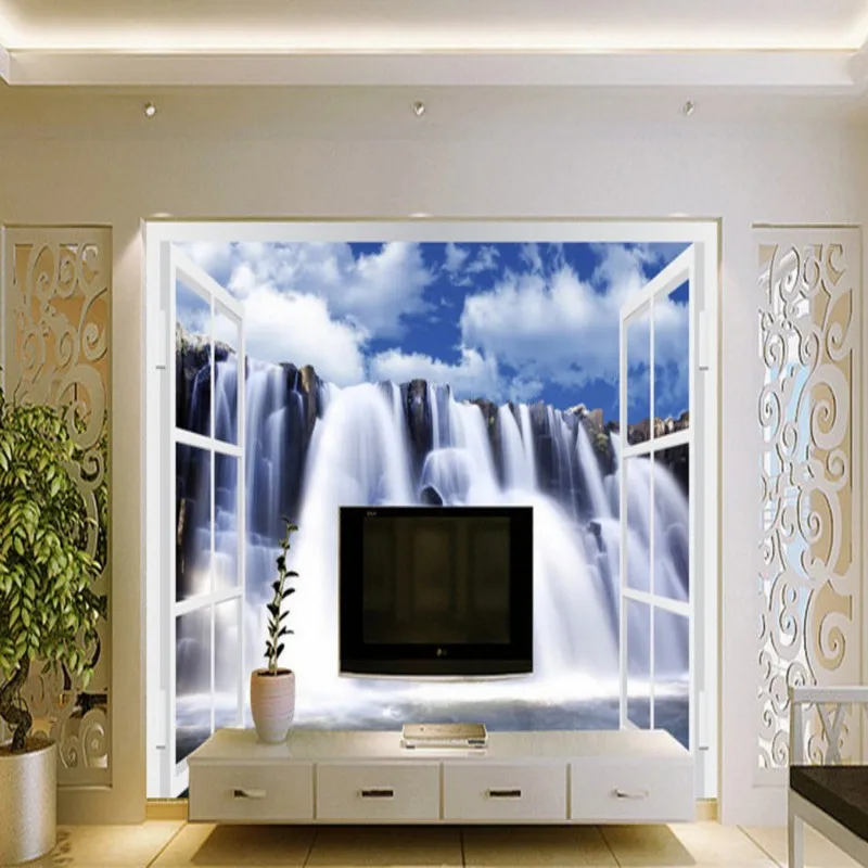 Пользовательские 3d росписи HD водопад пейзаж фон Ресторан гостиная обои отель зал