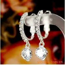 Earing clip crystal round circle rhinestone CZ earings for non pierced ears women | Украшения и аксессуары