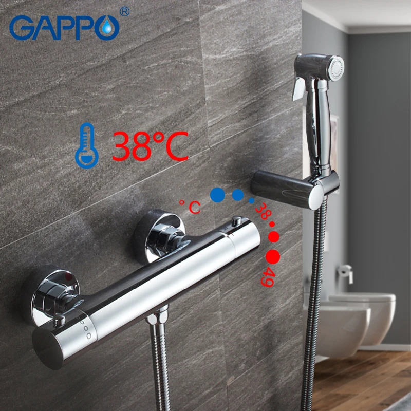 GAPPO кран для биде термостатический античный хромированный набор туалетных