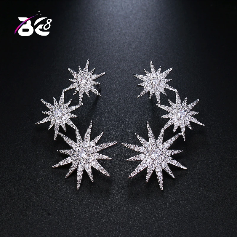 

Женские серьги со звездой Be 8, длинные серьги-подвески, свадебные украшения, E494, 2018