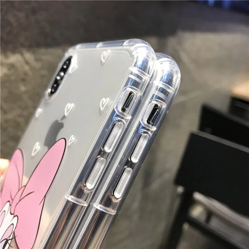 Мягкий чехол для телефона с милым рисунком Микки и Минни для iphone 11Pro XR XS MAX 6 6s 8X7 Plus, прозрачный противоударный чехол из ТПУ для iphone 7 8