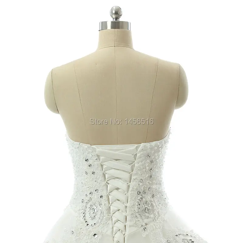 

Fast Shipping High Quality 2020 New Design Fashionable Elegant Beaded Applique Customized Real Photo Wedding Dresses Luxury
