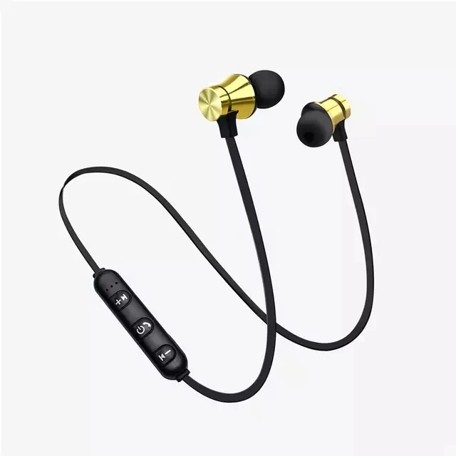 gold XT11 Спортивные Беспроводные Bluetooth наушники, стерео гарнитура, водонепроницаемые магнитные наушники с микрофоном для iPhone, Android - Цвет: gold