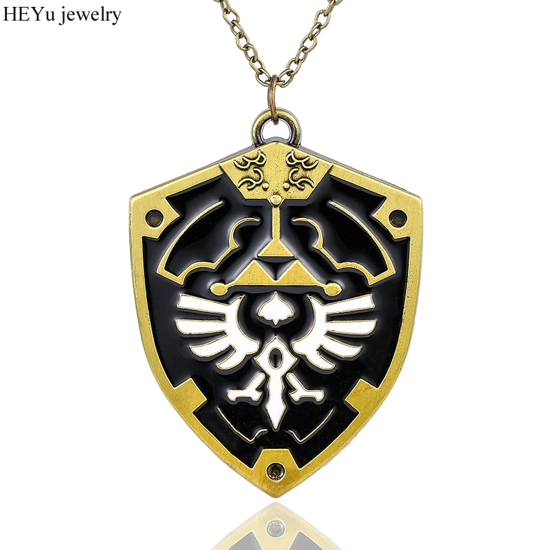 Легенда о Zelda кулон цепи Цепочки и ожерелья Винтаж щит для Для мужчин женщин jewelry