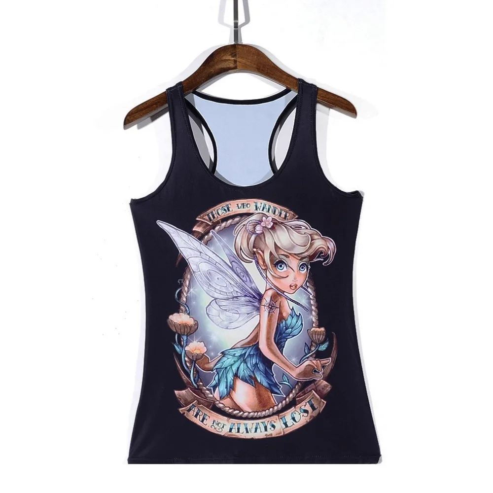Женский жилет для фитнеса с принтом духа ангела летняя бесшовная эластичная