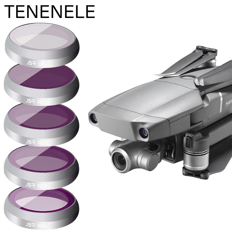 Набор фильтров для камеры TENENELE фильтр дрона ND 4 8 16 32 DJI Mavic 2 Zoom поляризационный