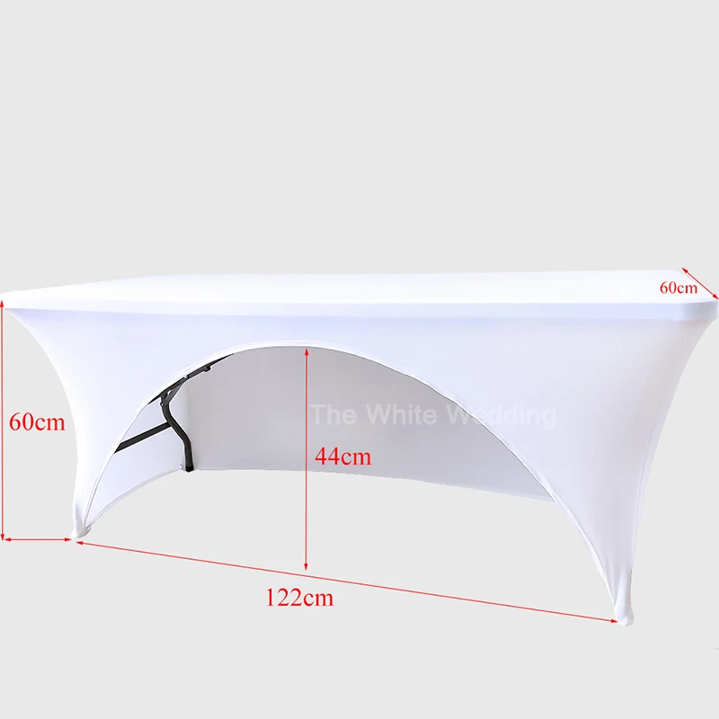 183cm White Black Spandex Lycra Kitchen Dining Table Linen Cloth Wedding DJ arched Tablecloths For Rectangular Table Cover