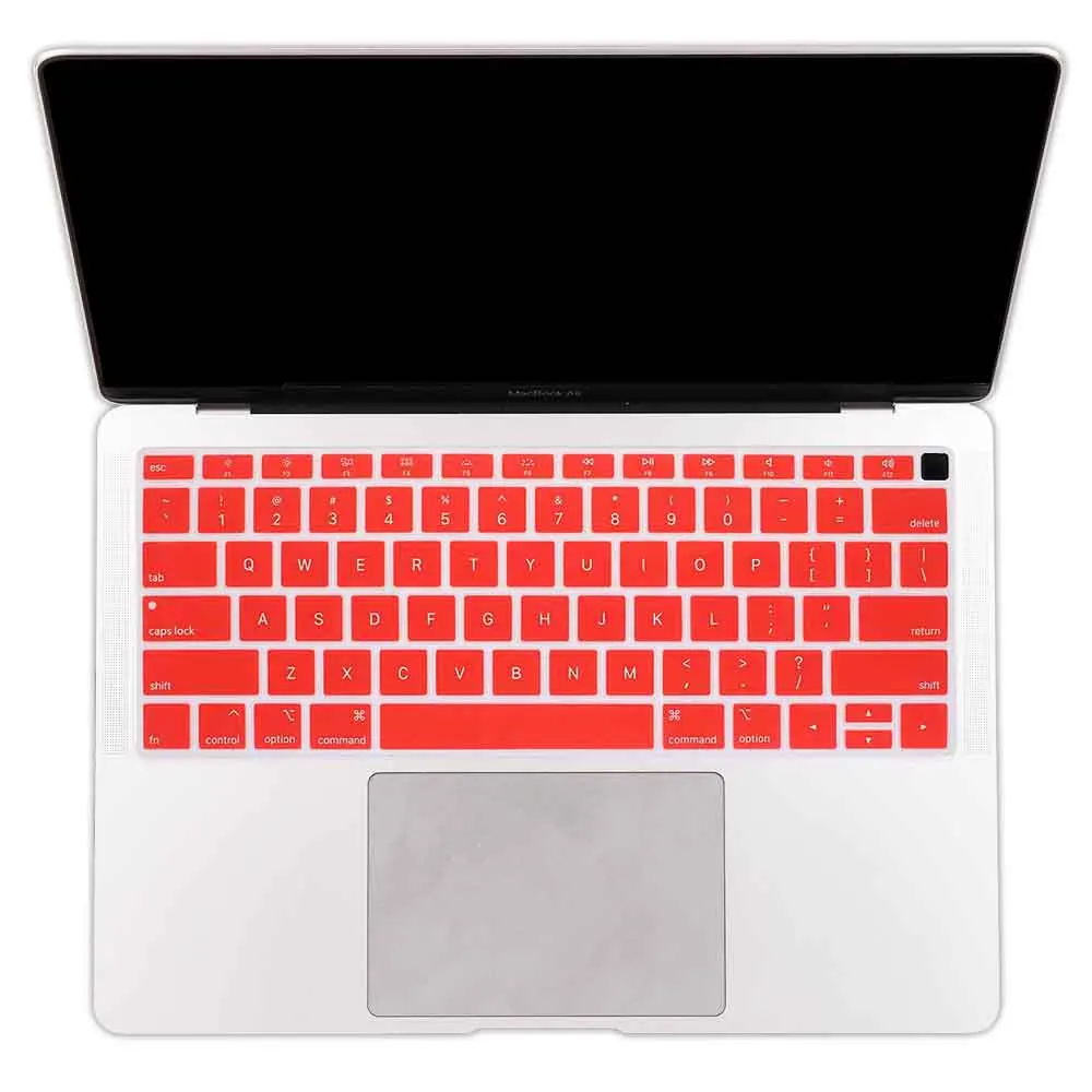 Красный Redlai силиконовый мягкий ТПУ Клавиатура чехол для Apple MacBook новейший Air 13 A1932 Английский алфавит клавиатура кожа протектор - Цвет: Красный