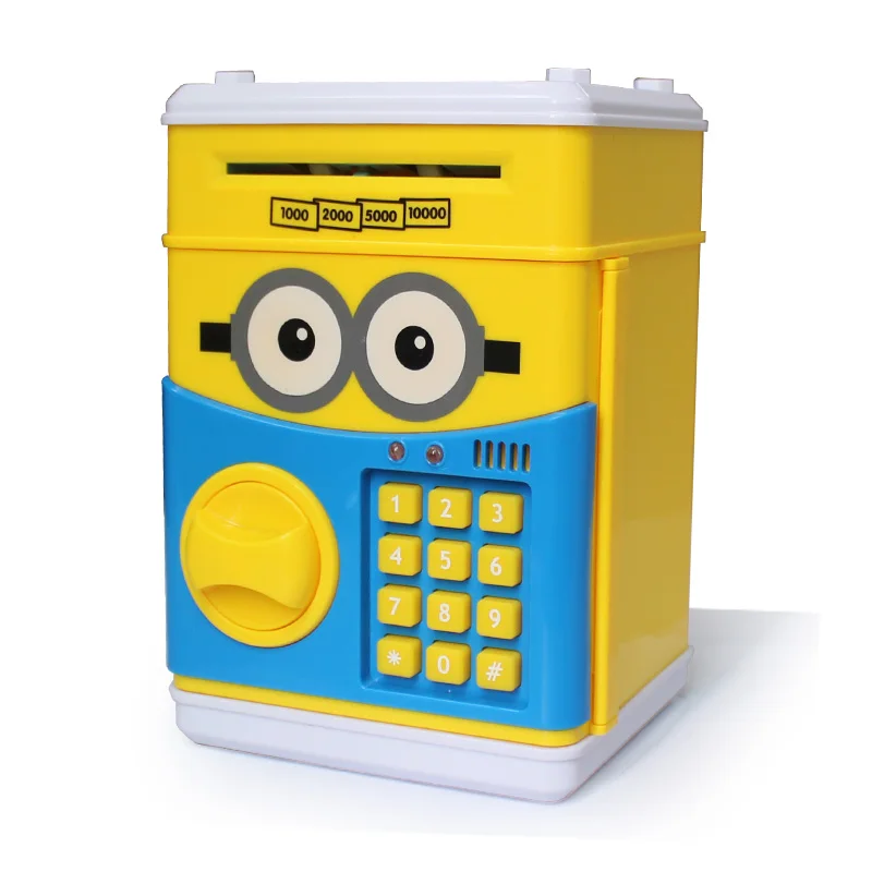 minionsA alcancia Large Piggy Bank Safe ATM Bank Saving Box Music Money Box Electronic Piggy bank kitty Cat Paper Money Cash Coin Bank - Цвет: minionsA