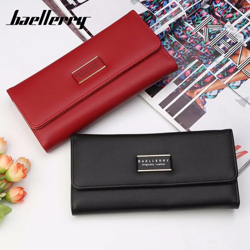 Кошельки для женщин 2018 Длинный кошелек Baellerry из искусственной кожи с карманом