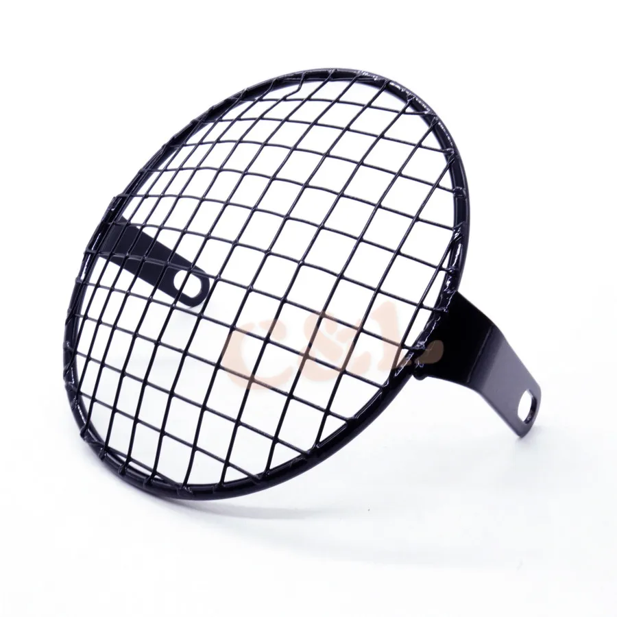 Мотоциклетный черный металлический Ретро-гриль с боковым креплением налобный