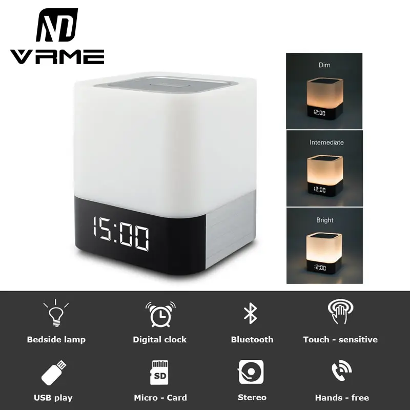 Vrme ночник Bluetooth Динамик Портативный Беспроводной с микрофоном smart touch